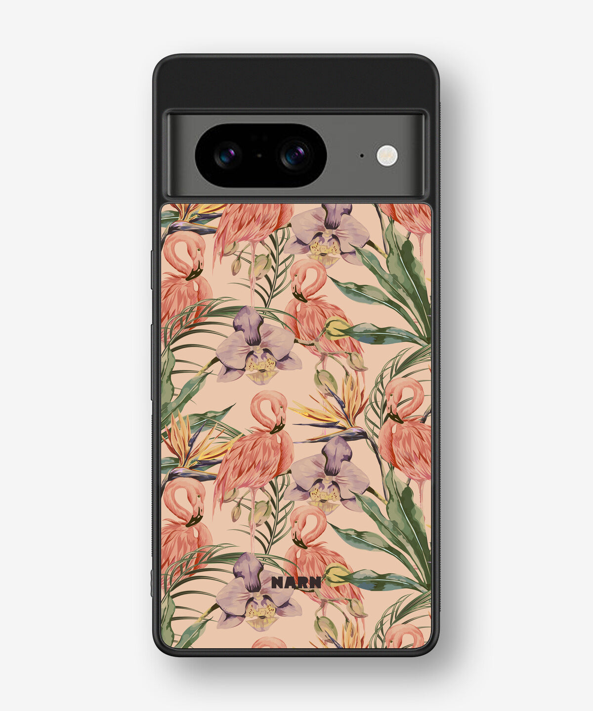 Google Pixel 8 Hard Case – Flamingos & Flowers - View 1