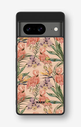 Google Pixel 8 Hard Case – Flamingos & Flowers - View 1
