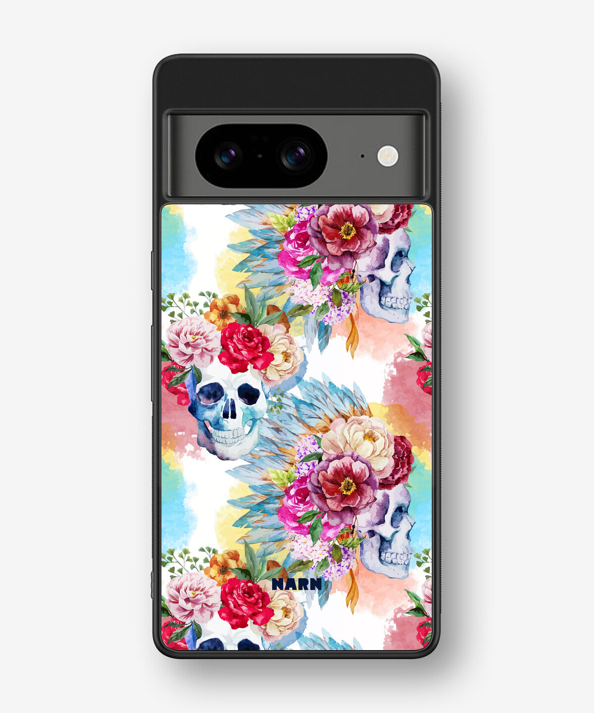Google Pixel 8 Hard Case – Flowered Skulls - View 1