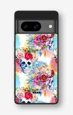Google Pixel 8 Hard Case – Flowered Skulls - View 1