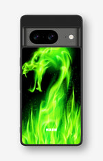 Google Pixel 8 Hard Case – Green Flames Dragon - View 1