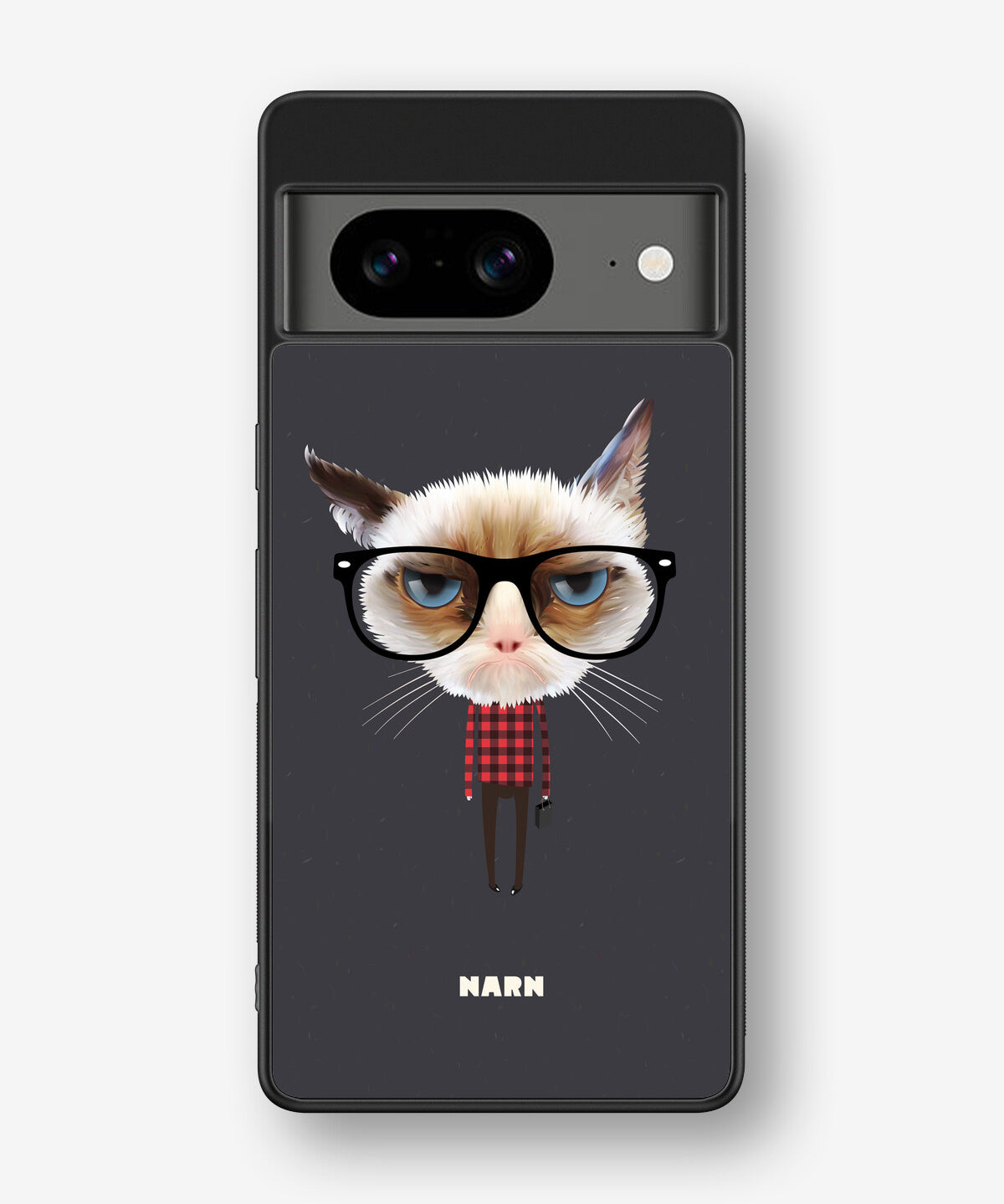 Google Pixel 8 Hard Case – Hipster Cat - View 1