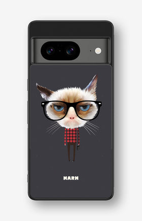 Google Pixel 8 Hard Case – Hipster Cat - View 1