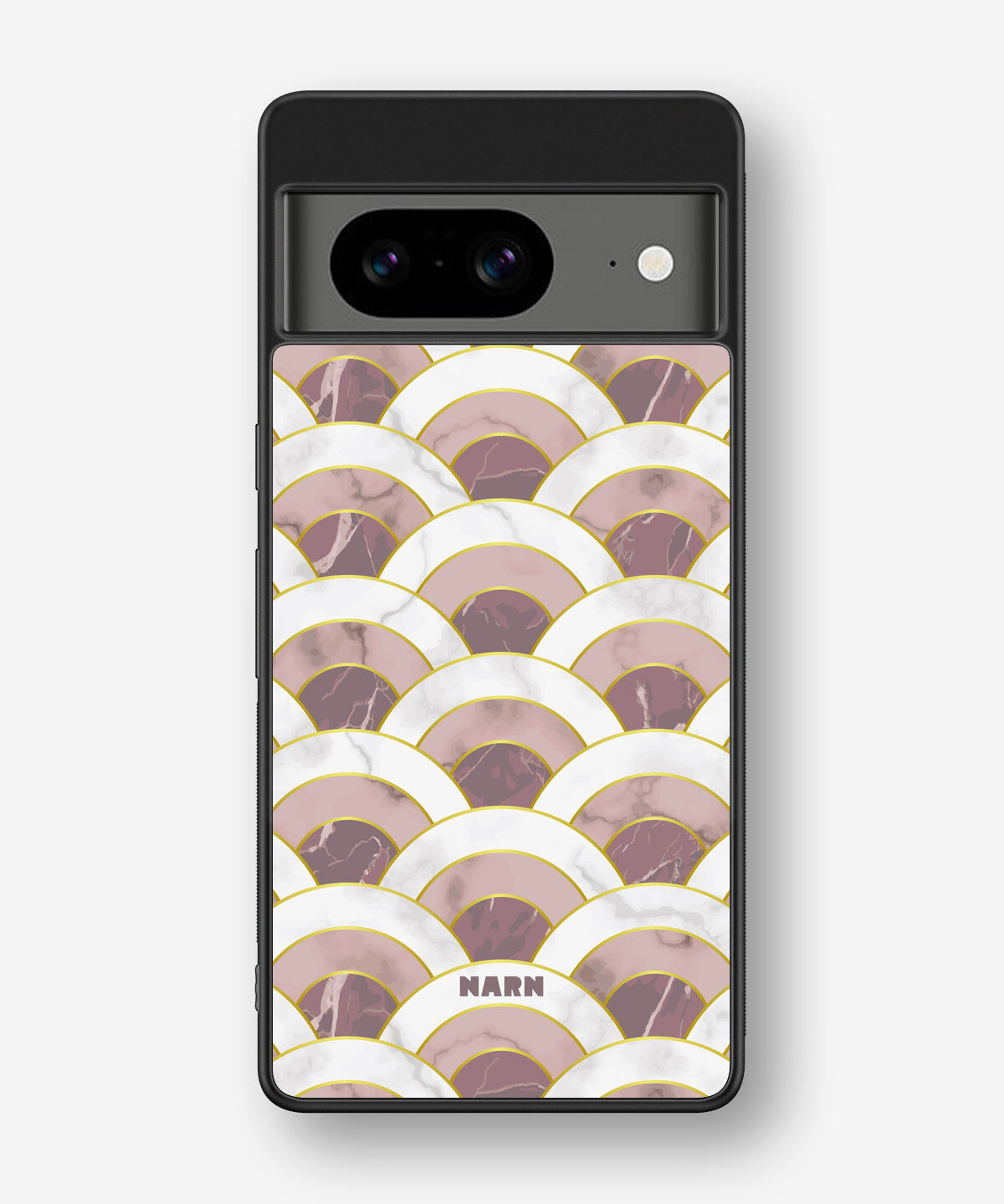Google Pixel 8 Hard Case – Pink Marble Waves - View 1