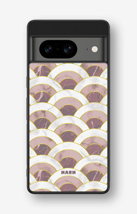Google Pixel 8 Hard Case – Pink Marble Waves - View 1