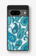 Google Pixel 8 Hard Case – Turquoise Paisley - View 1