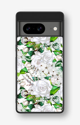 Google Pixel 8 Hard Case – White Bloom - View 1