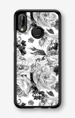 Huawei P20 Lite Hard Case – Black & White Bloom - View 1