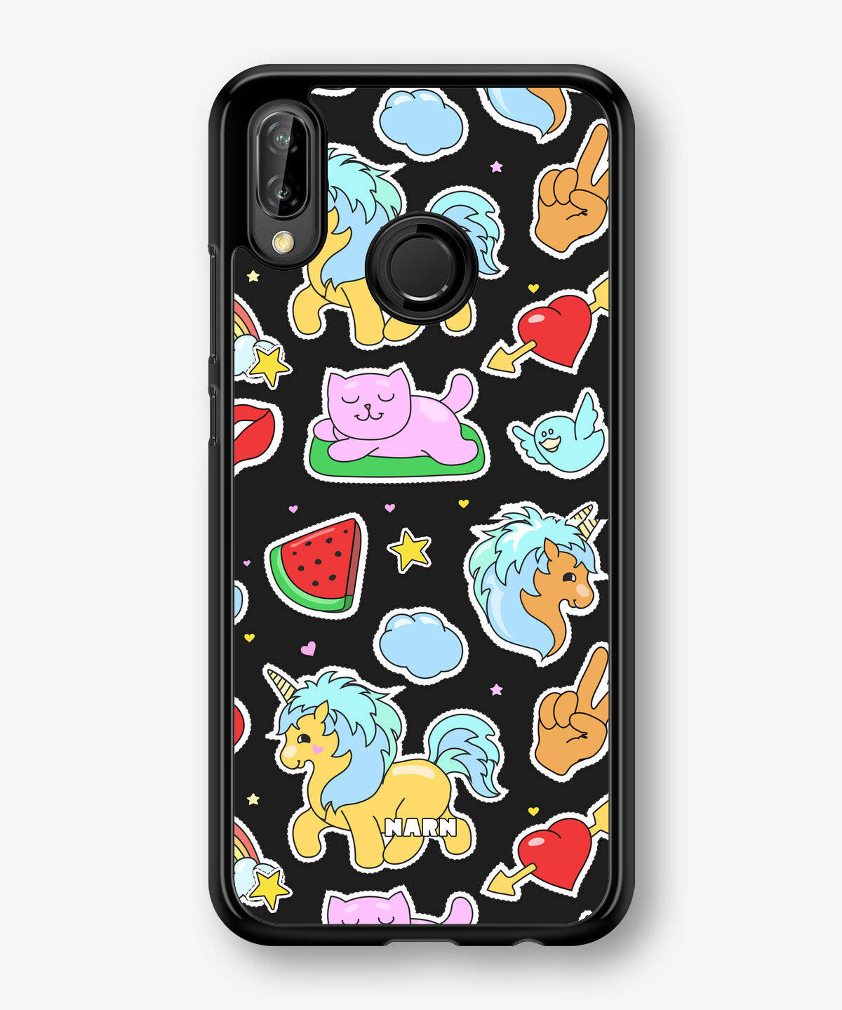 Huawei P20 Lite Hard Case – Cute Stickers - View 1