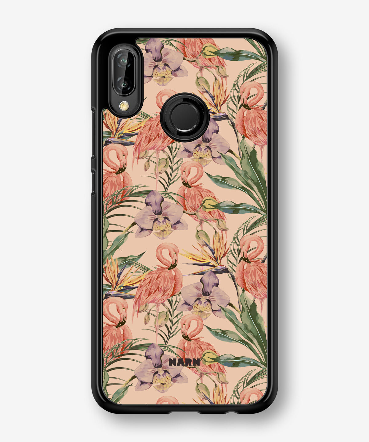 Huawei P20 Lite Hard Case – Flamingos & Flowers - View 1