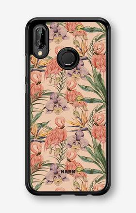 Huawei P20 Lite Hard Case – Flamingos & Flowers - View 1