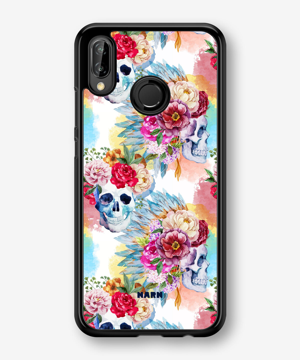 Huawei P20 Lite Hard Case – Flowered Skulls - View 1