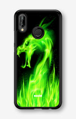 Huawei P20 Lite Hard Case – Green Flames Dragon - View 1