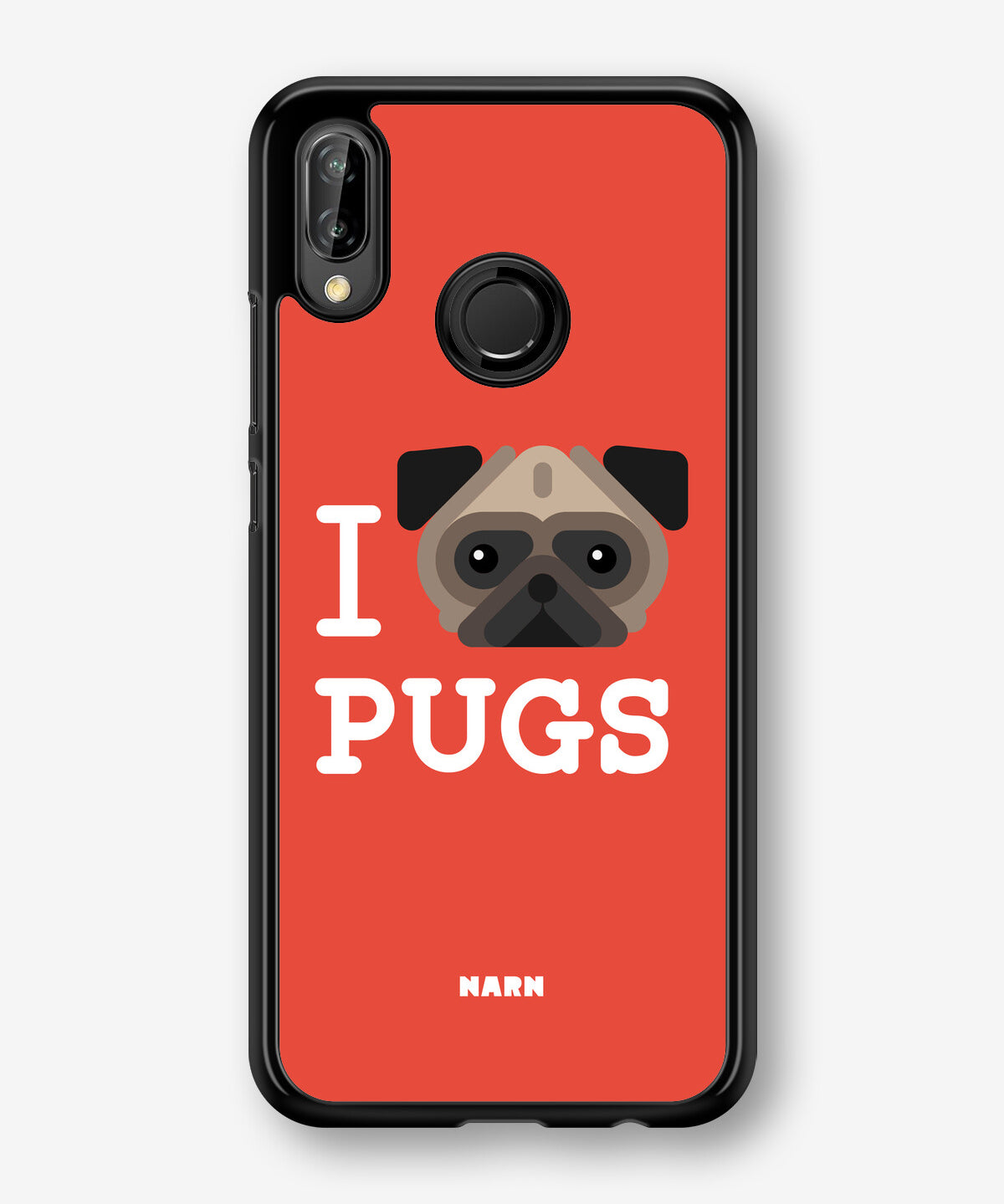 Huawei P20 Lite Hard Case – I Love Pugs - View 1