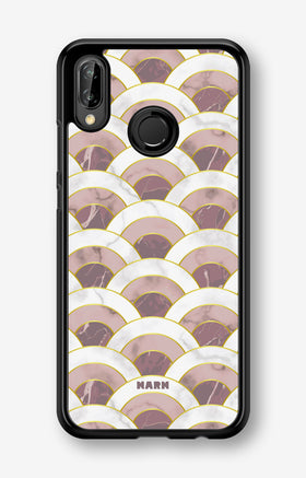 Huawei P20 Lite Hard Case – Pink Marble Waves - View 1