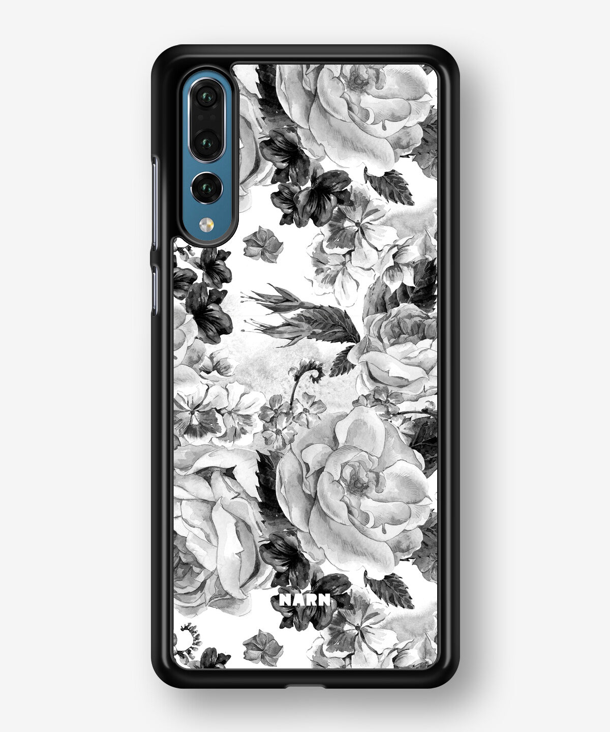 Huawei P20 Pro Hard Case – Black & White Bloom - View 1