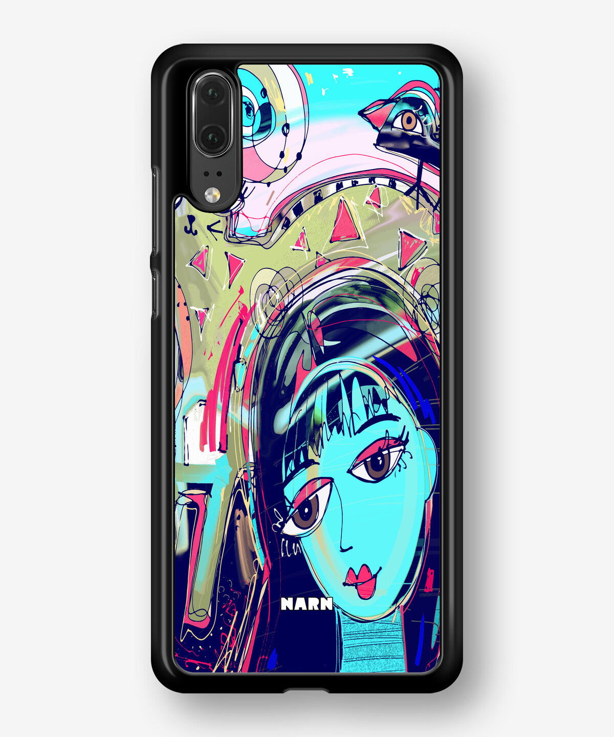 Huawei P20 Hard Case – Abstract Cat - View 1