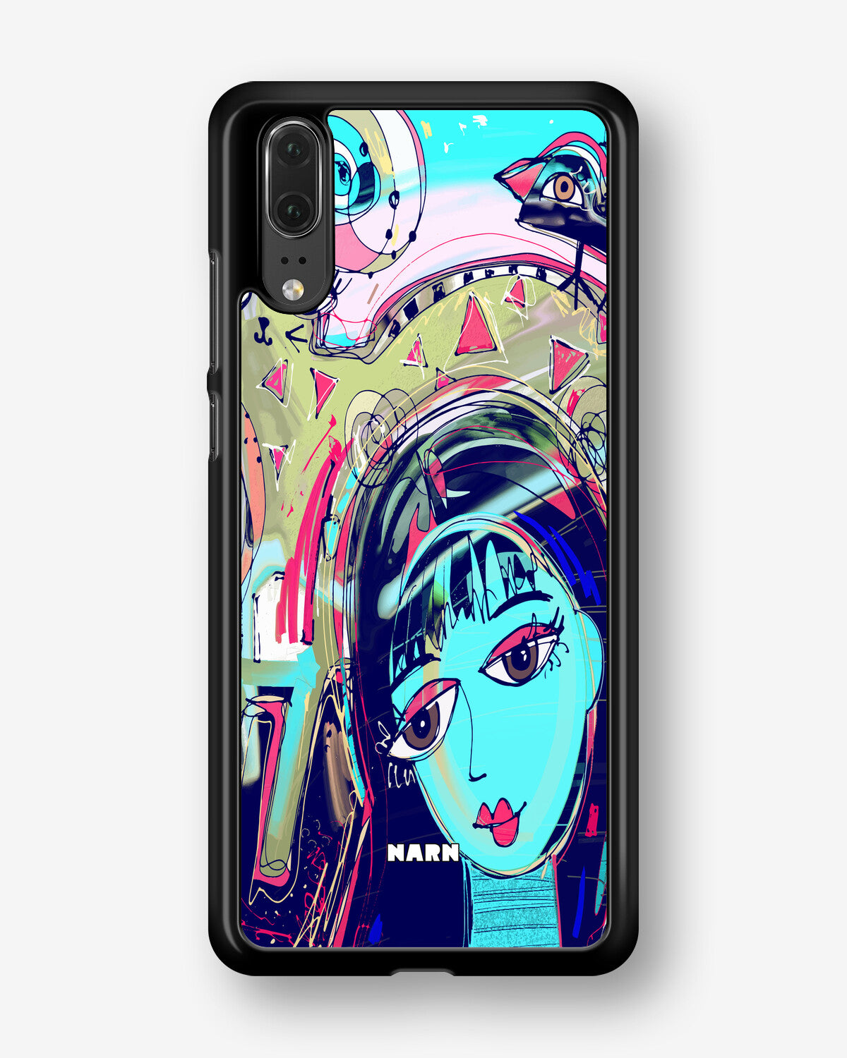 Huawei P20 Hard Case – Abstract Cat - View 1
