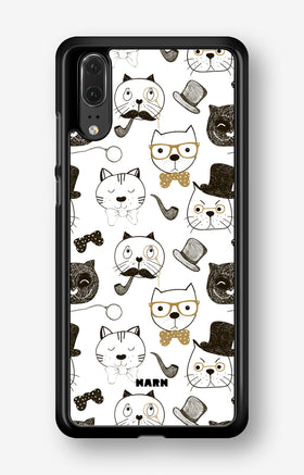 Huawei P20 Hard Case – Cartoon Cats - View 1