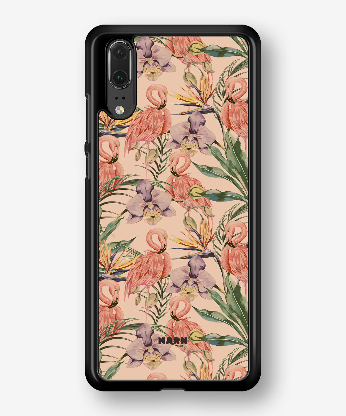 Huawei P20 Hard Case – Flamingos & Flowers - View 1