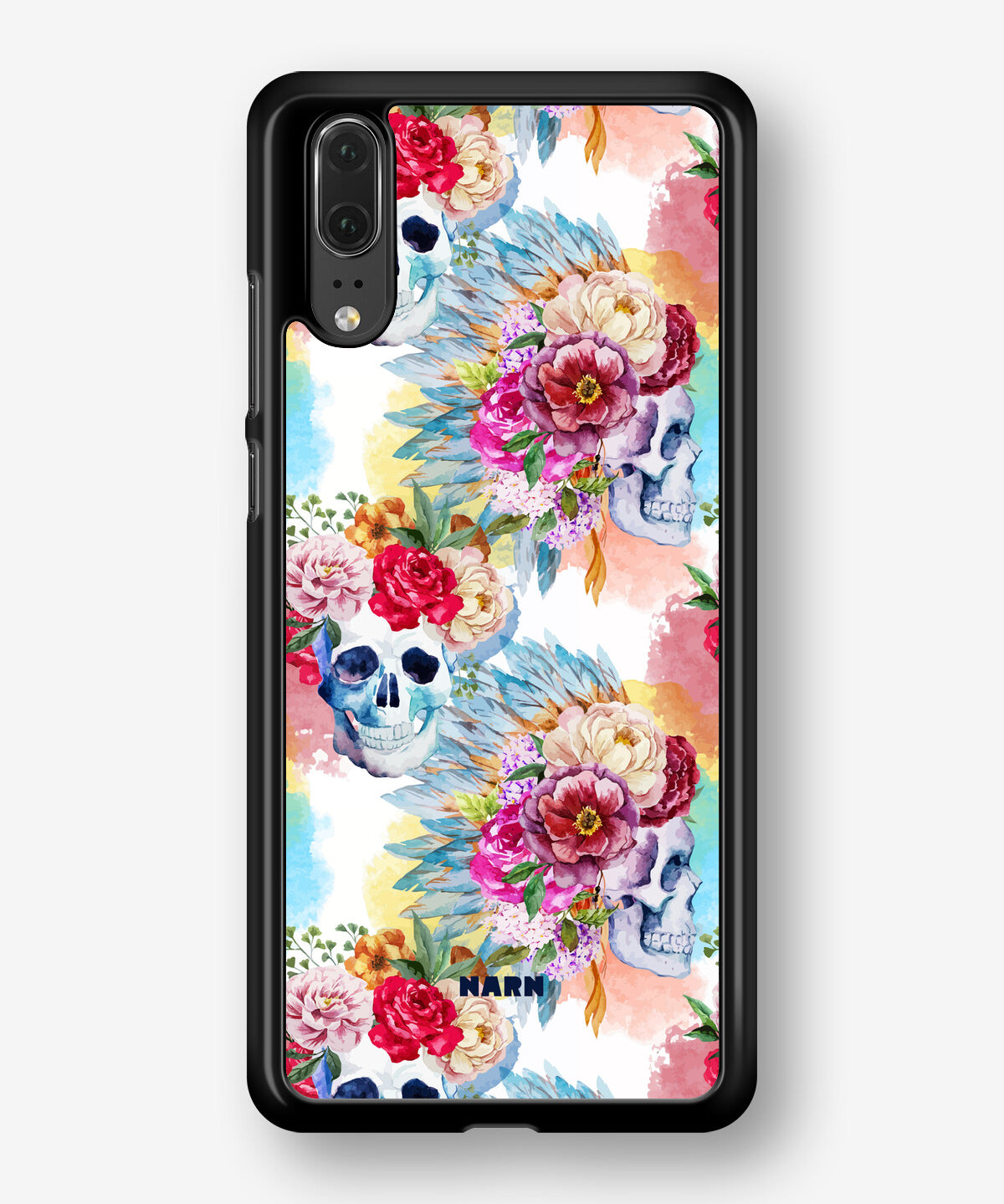 Huawei P20 Hard Case – Flowered Skulls - View 1