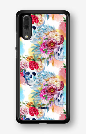 Huawei P20 Hard Case – Flowered Skulls - View 1
