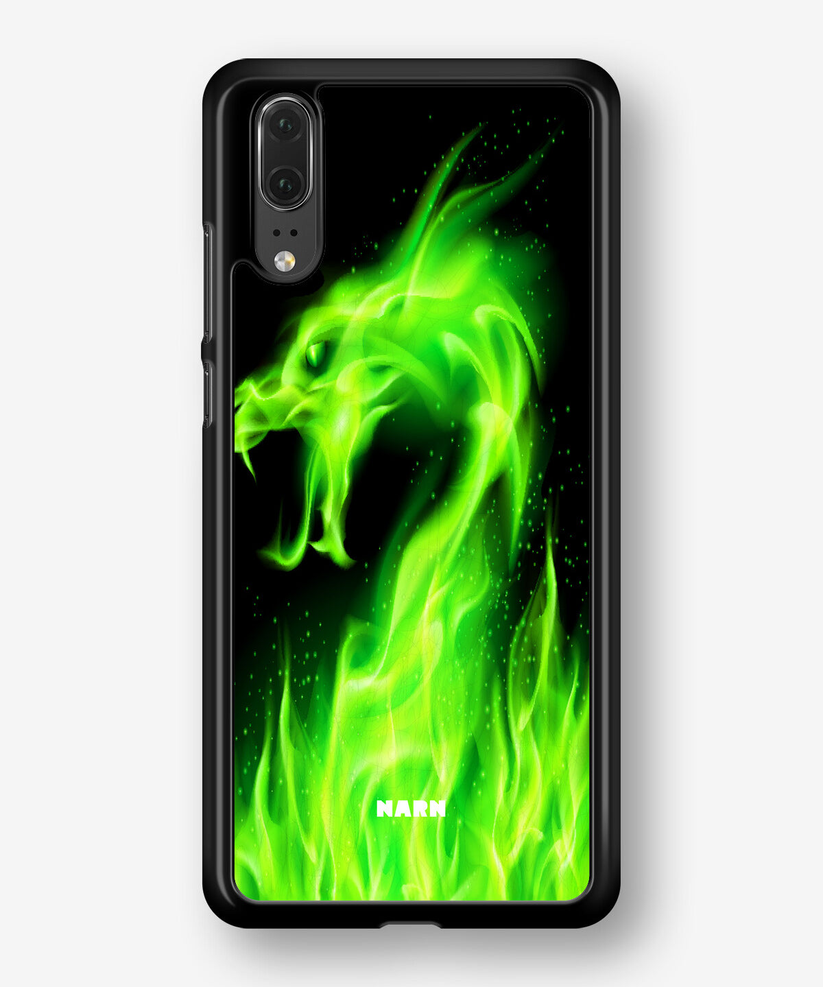 Huawei P20 Hard Case – Green Flames Dragon - View 1