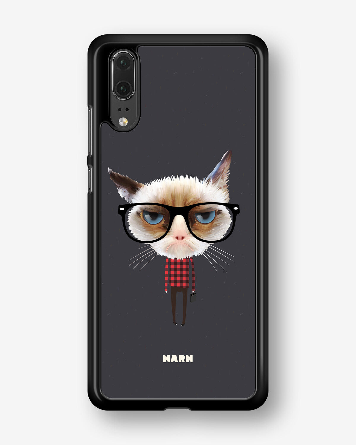 Huawei P20 Hard Case – Hipster Cat - View 1