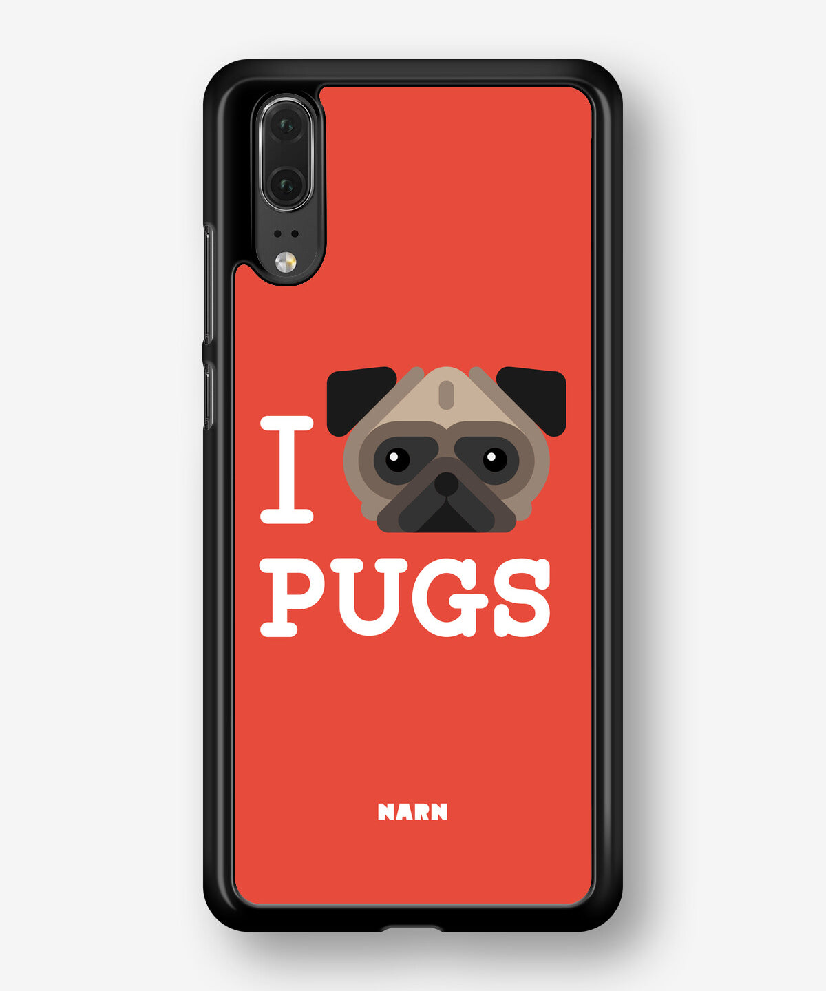 Huawei P20 Hard Case – I Love Pugs - View 1