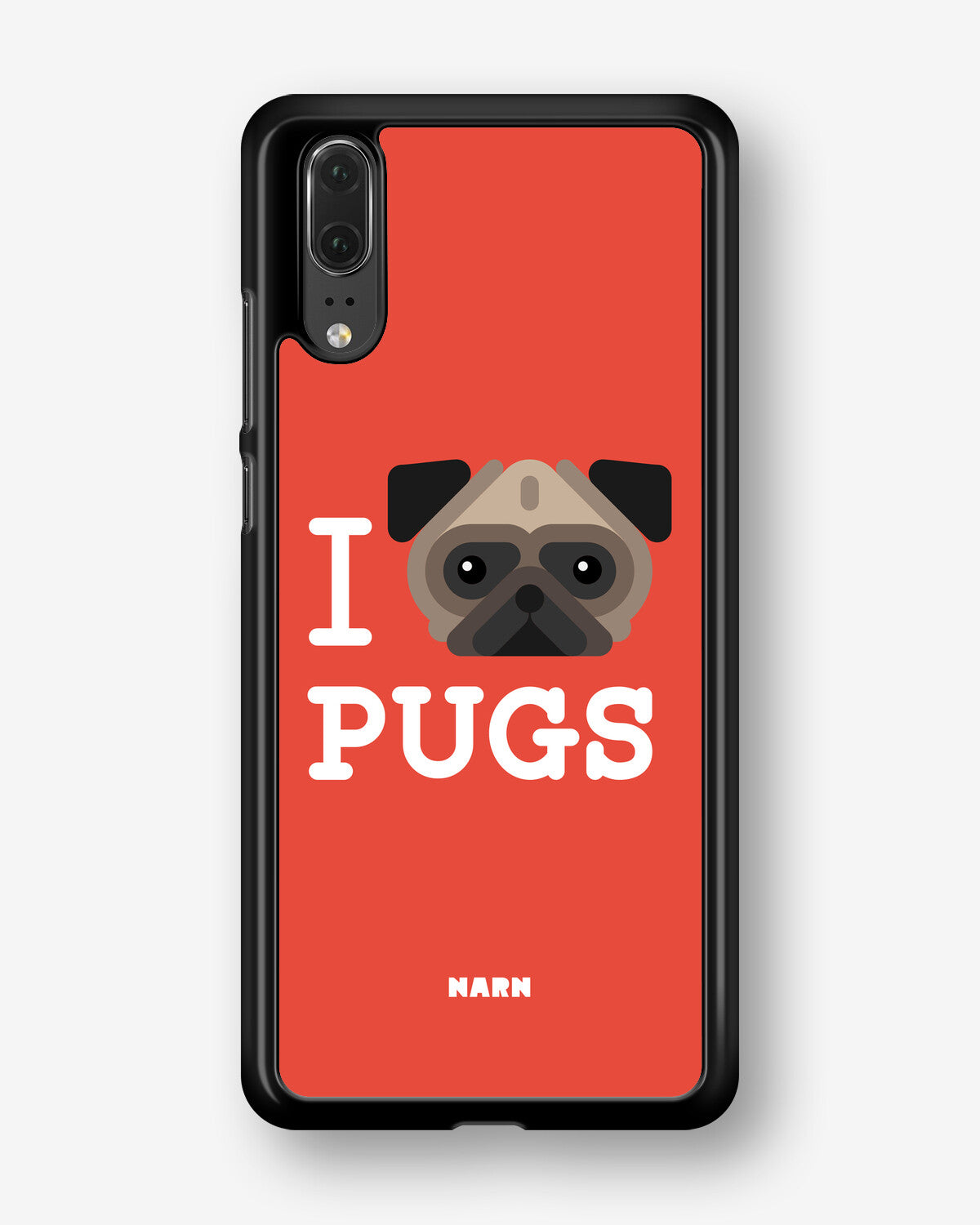 Huawei P20 Hard Case – I Love Pugs - View 1