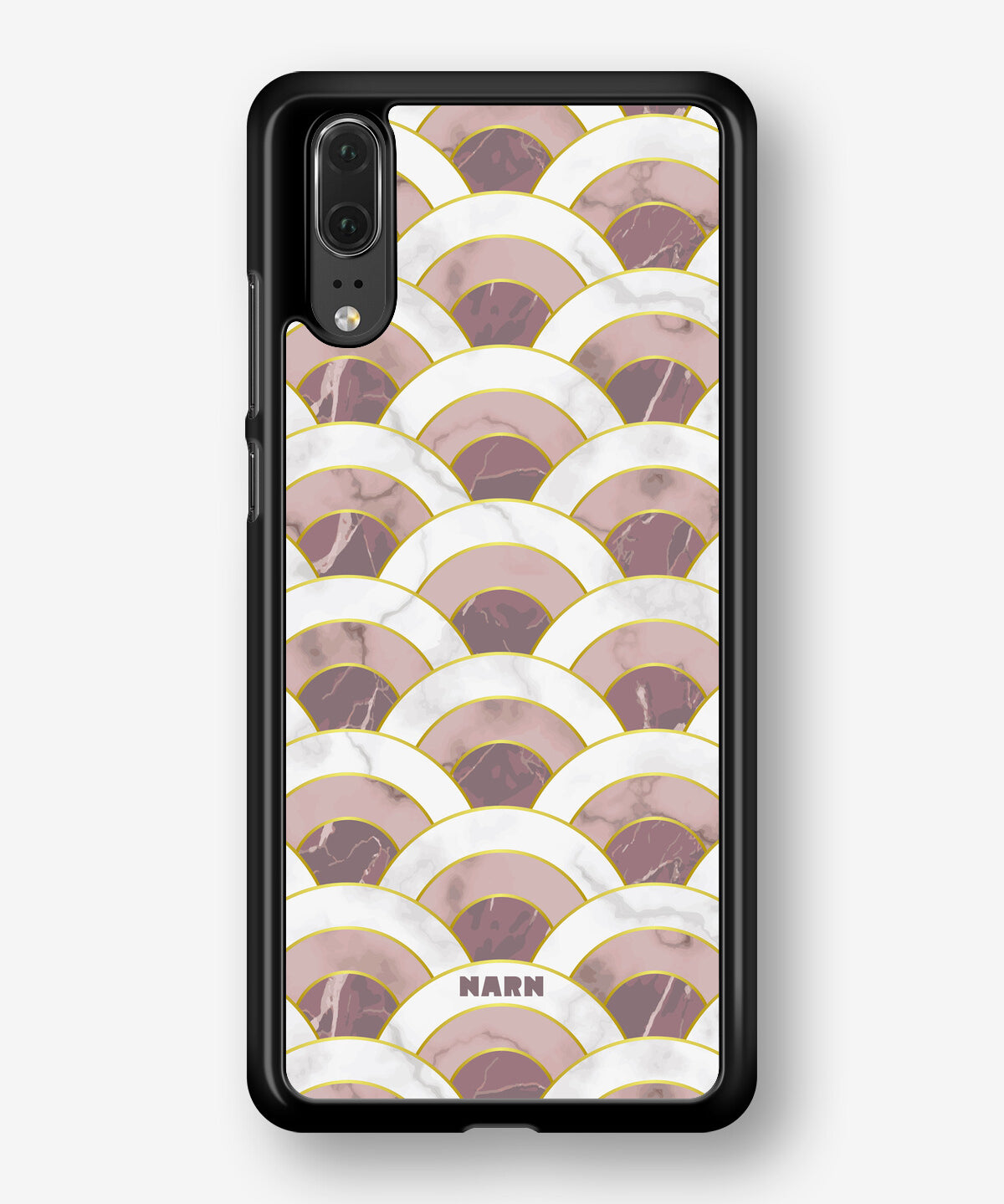 Huawei P20 Hard Case – Pink Marble Waves - View 1