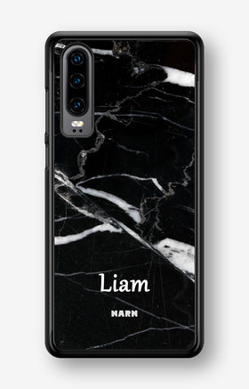 Huawei P30 Hard Case – Custom - Black Marble - View 1