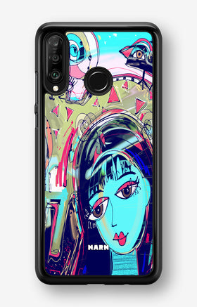Huawei P30 Lite Hard Case – Abstract Cat - View 1