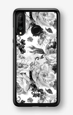 Huawei P30 Lite Hard Case – Black & White Bloom - View 1