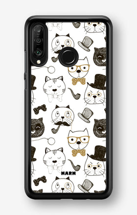 Huawei P30 Lite Hard Case – Cartoon Cats - View 1