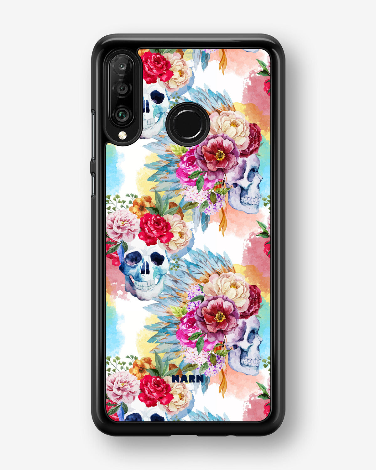 Huawei P30 Lite Hard Case – Flowered Skulls - View 1