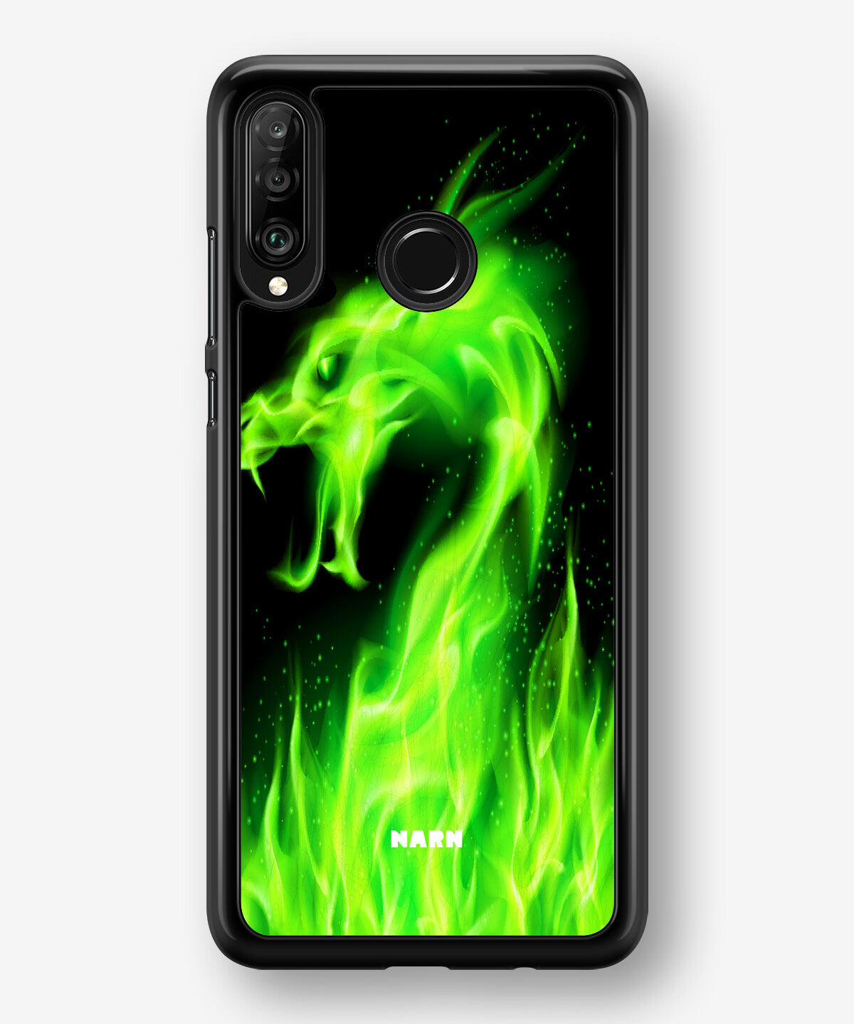 Huawei P30 Lite Hard Case – Green Flames Dragon - View 1