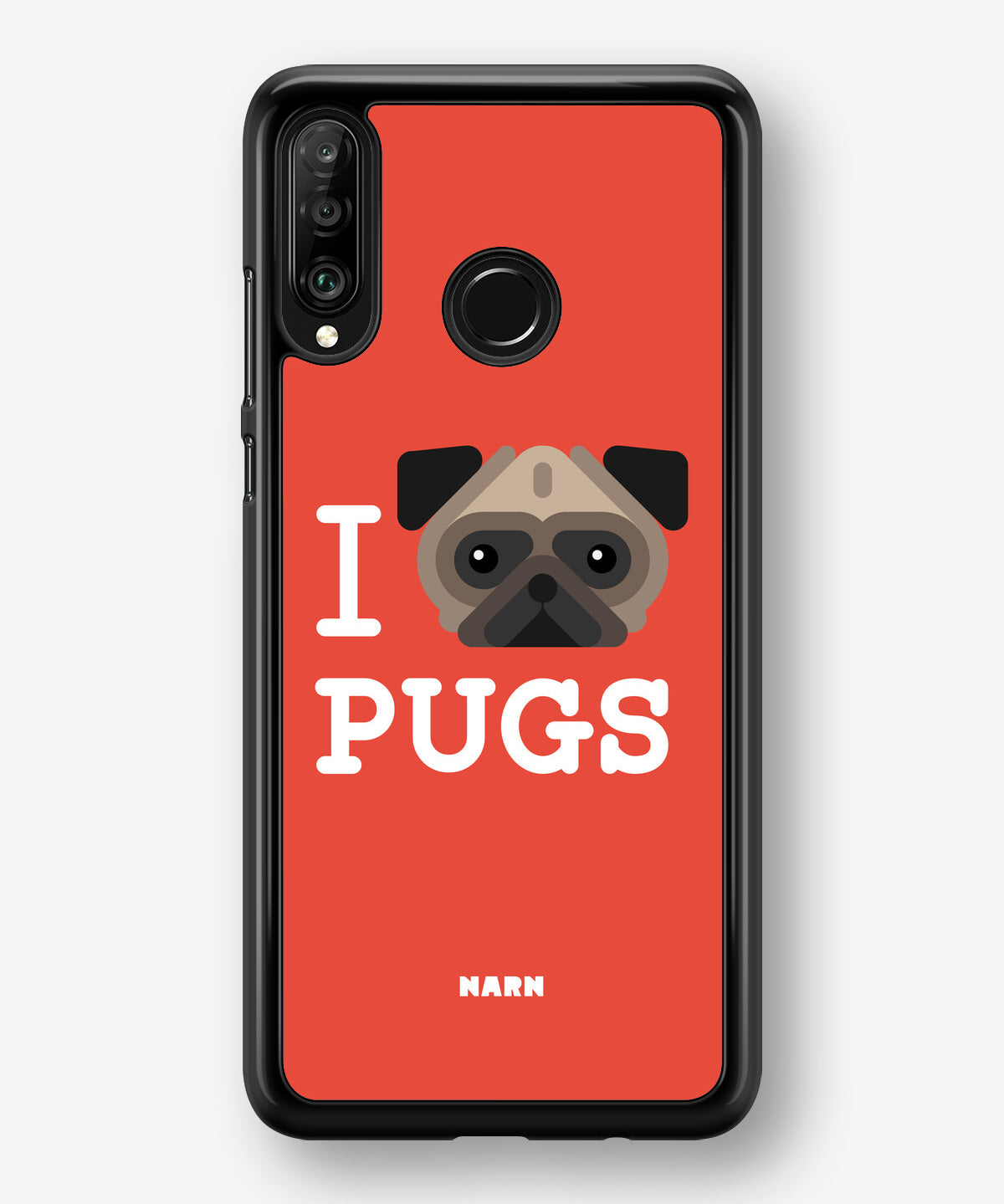 Huawei P30 Lite Hard Case – I Love Pugs - View 1