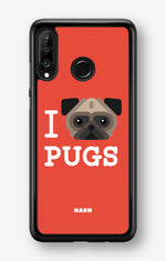 Huawei P30 Lite Hard Case – I Love Pugs - View 1