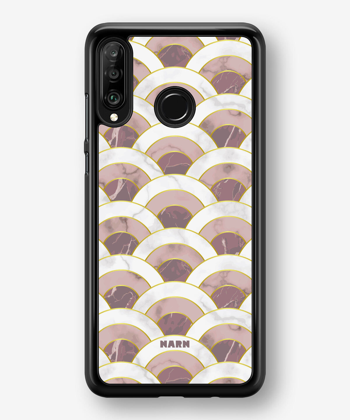 Huawei P30 Lite Hard Case – Pink Marble Waves - View 1