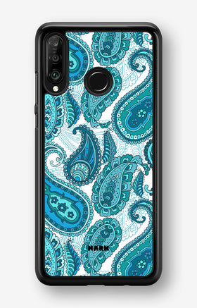 Huawei P30 Lite Hard Case – Turquoise Paisley - View 1
