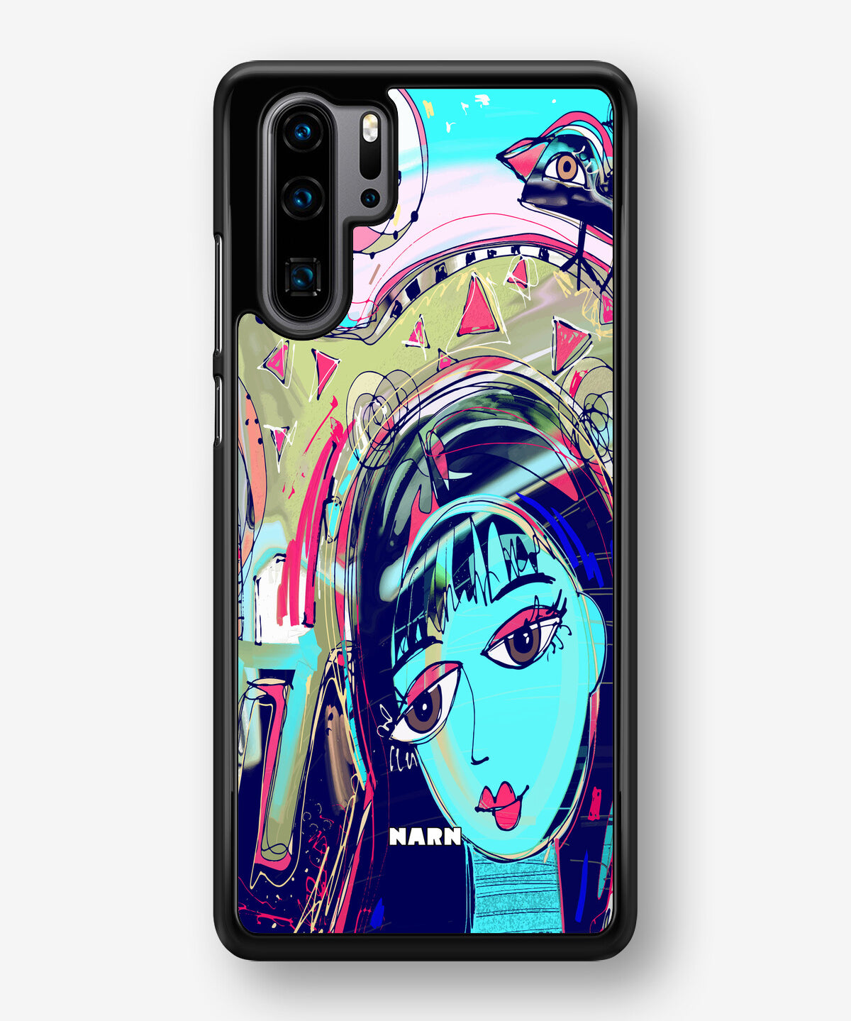 Huawei P30 Pro Hard Case – Abstract Cat - View 1