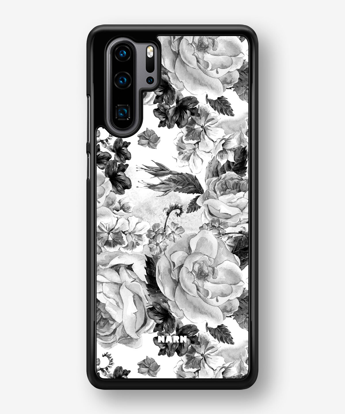Huawei P30 Pro Hard Case – Black & White Bloom - View 1
