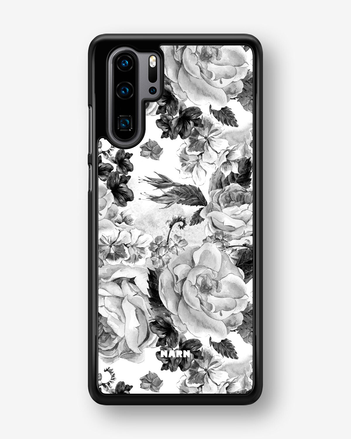 Huawei P30 Pro Hard Case – Black & White Bloom - View 1