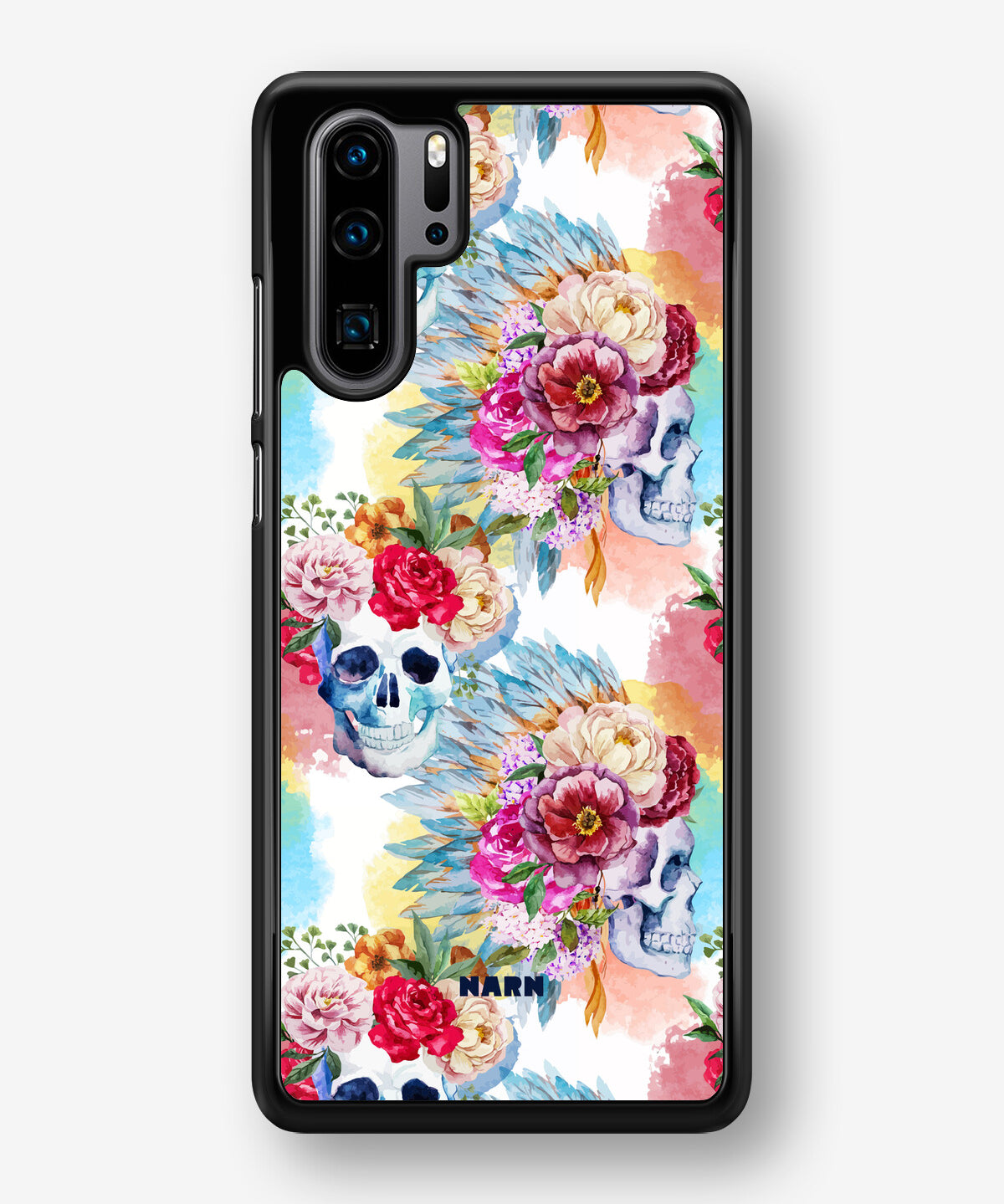 Huawei P30 Pro Hard Case – Flowered Skulls - View 1