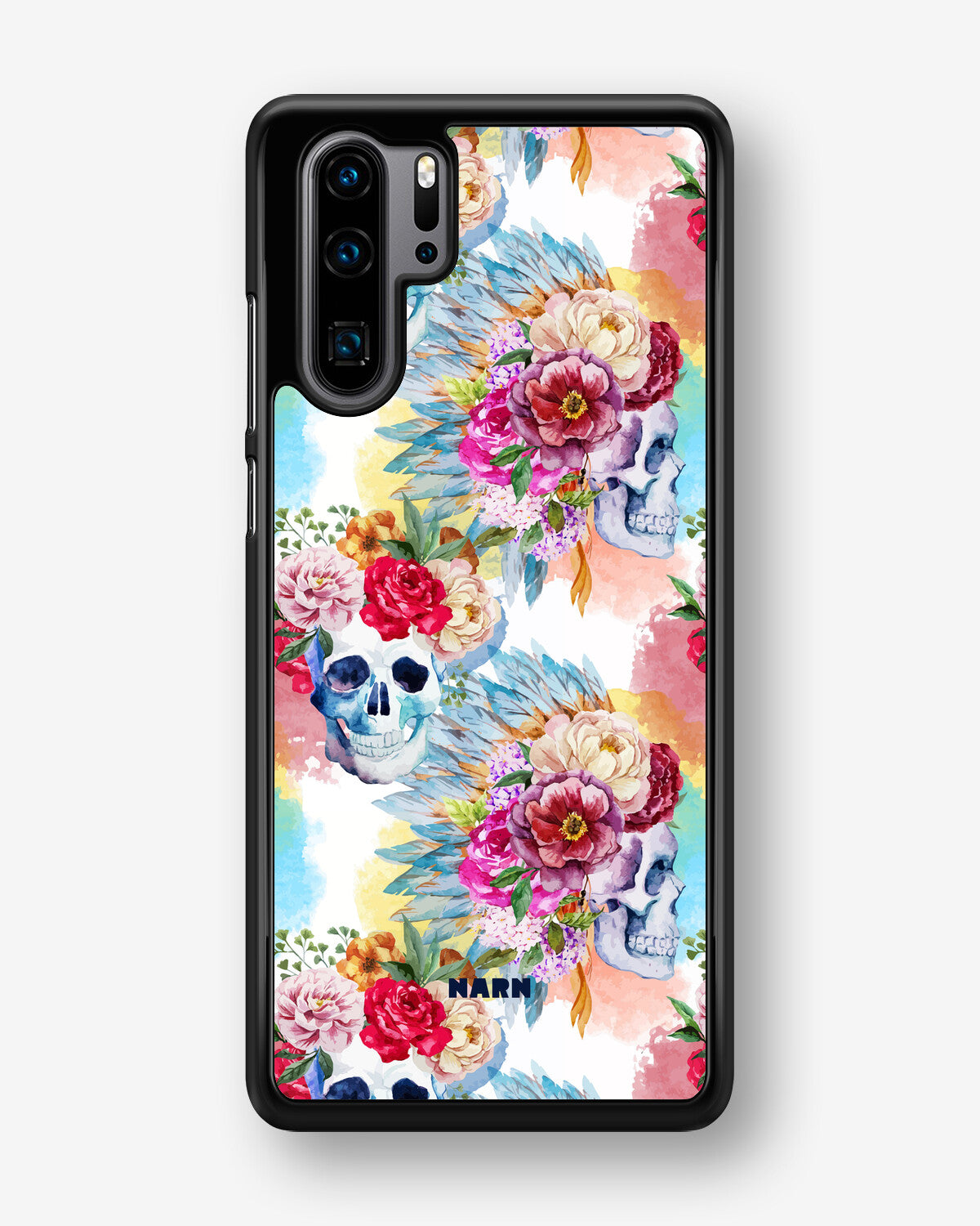 Huawei P30 Pro Hard Case – Flowered Skulls - View 1