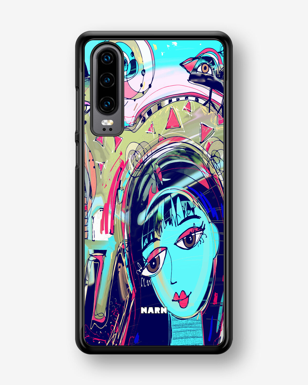 Huawei P30 Hard Case – Abstract Cat - View 1