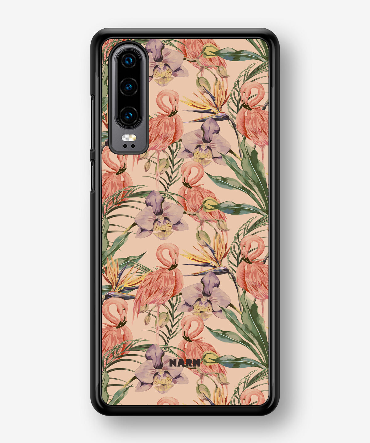 Huawei P30 Hard Case – Flamingos & Flowers - View 1