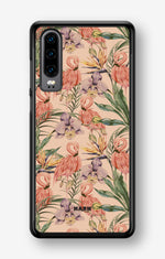 Huawei P30 Hard Case – Flamingos & Flowers - View 1