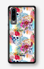 Huawei P30 Hard Case – Flowered Skulls - View 1